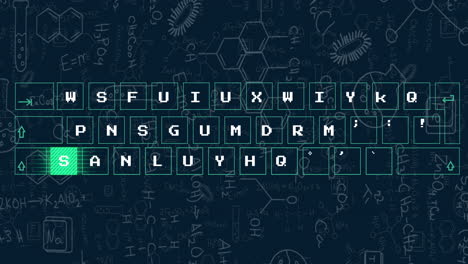 Animation of keyboard over mathematical equations