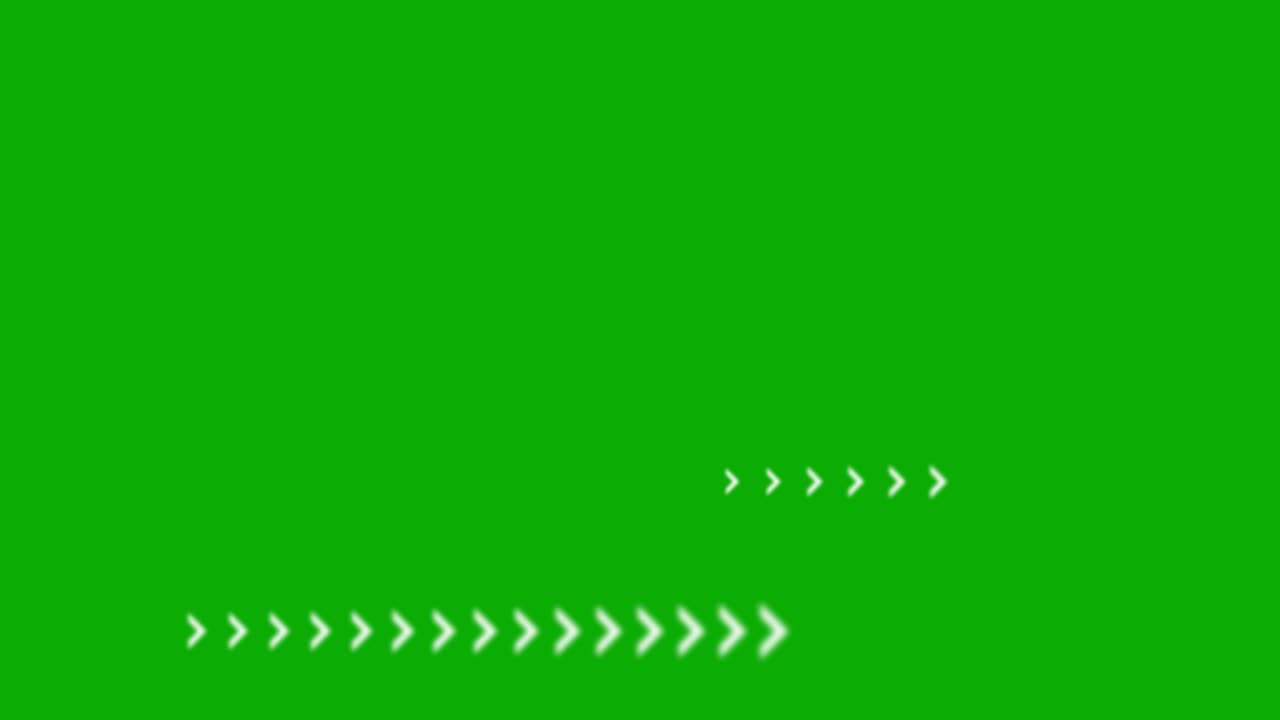 símbolos de flecha gráficos de movimiento con fondo de pantalla verde