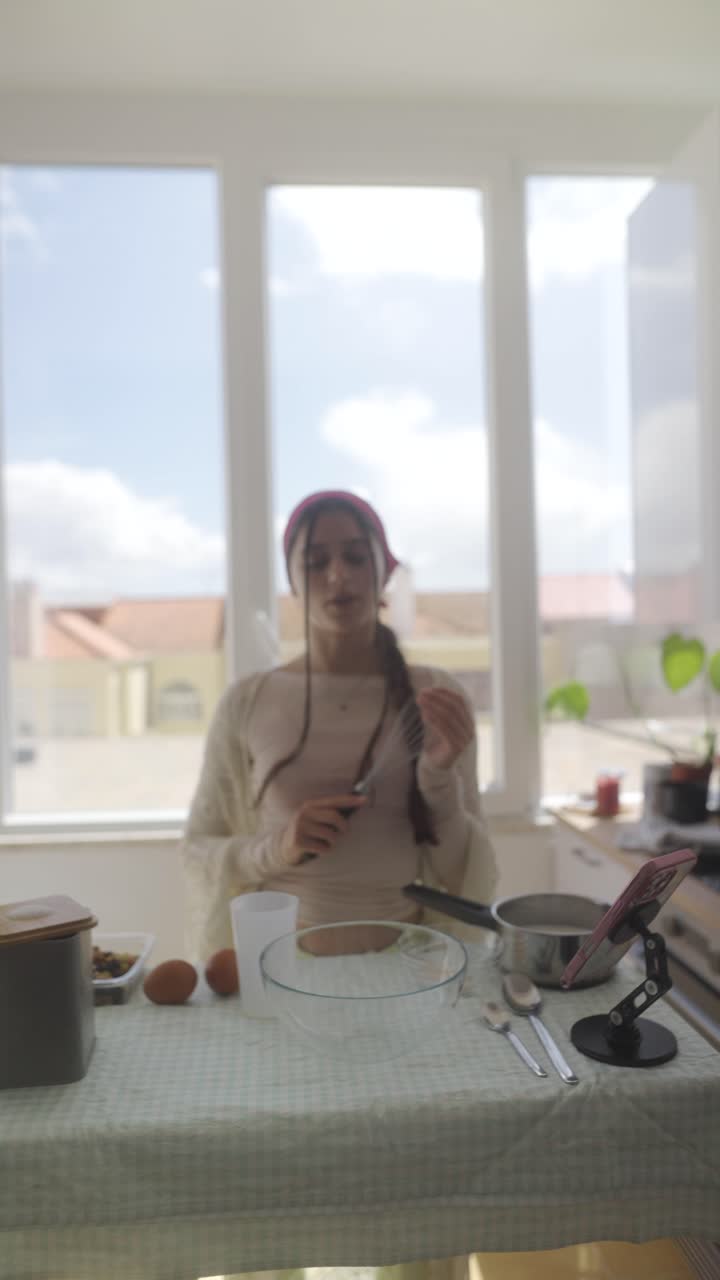 Woman Baking a Dessert