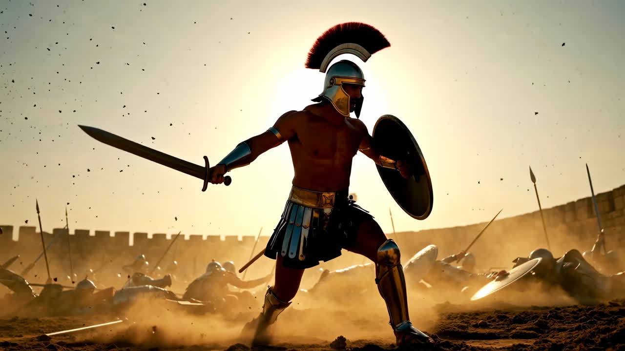 Spartan Warriors in Battle