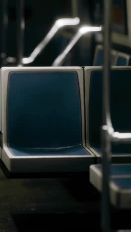 asiento azul vacío en un tren