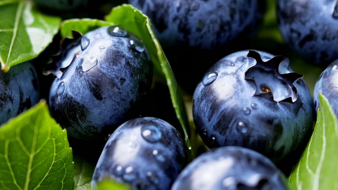 신선한 블루베리의 클로즈업