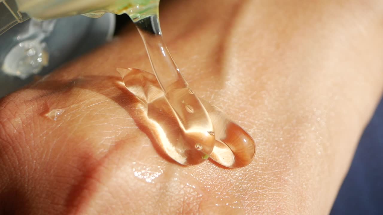 Gel being applied to skin