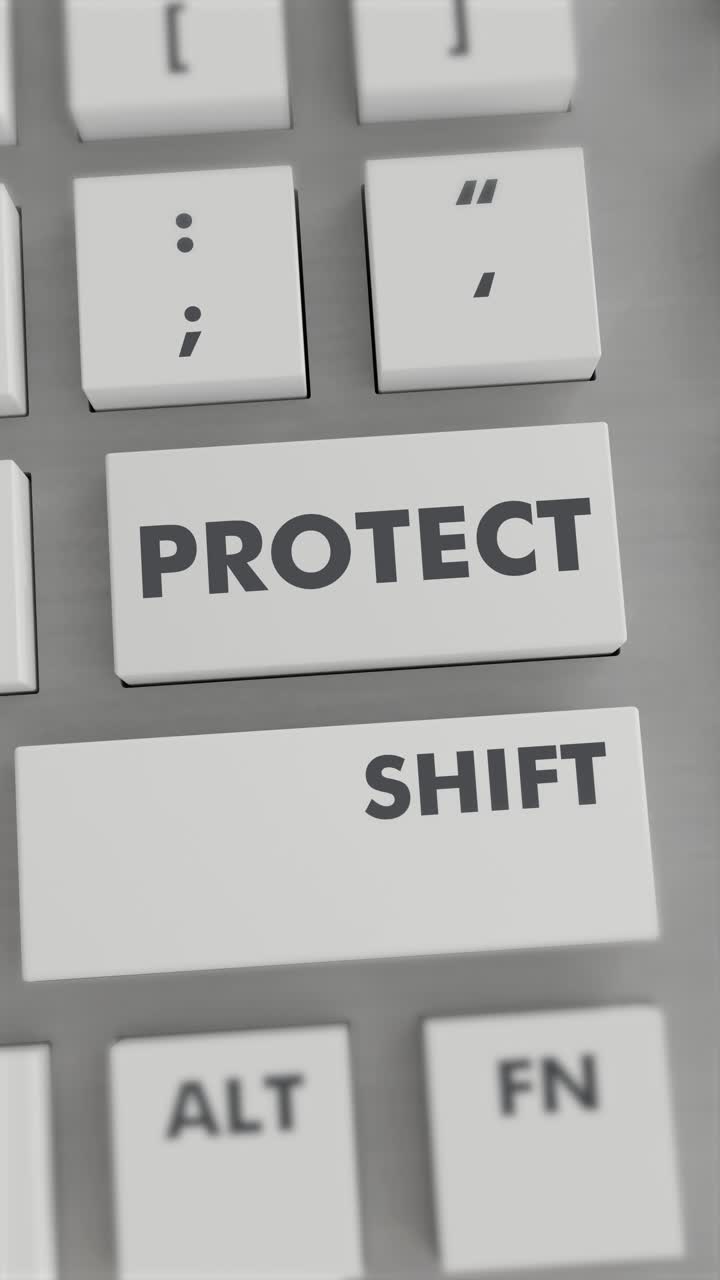 protección presionando el botón en el teclado vídeo vertical