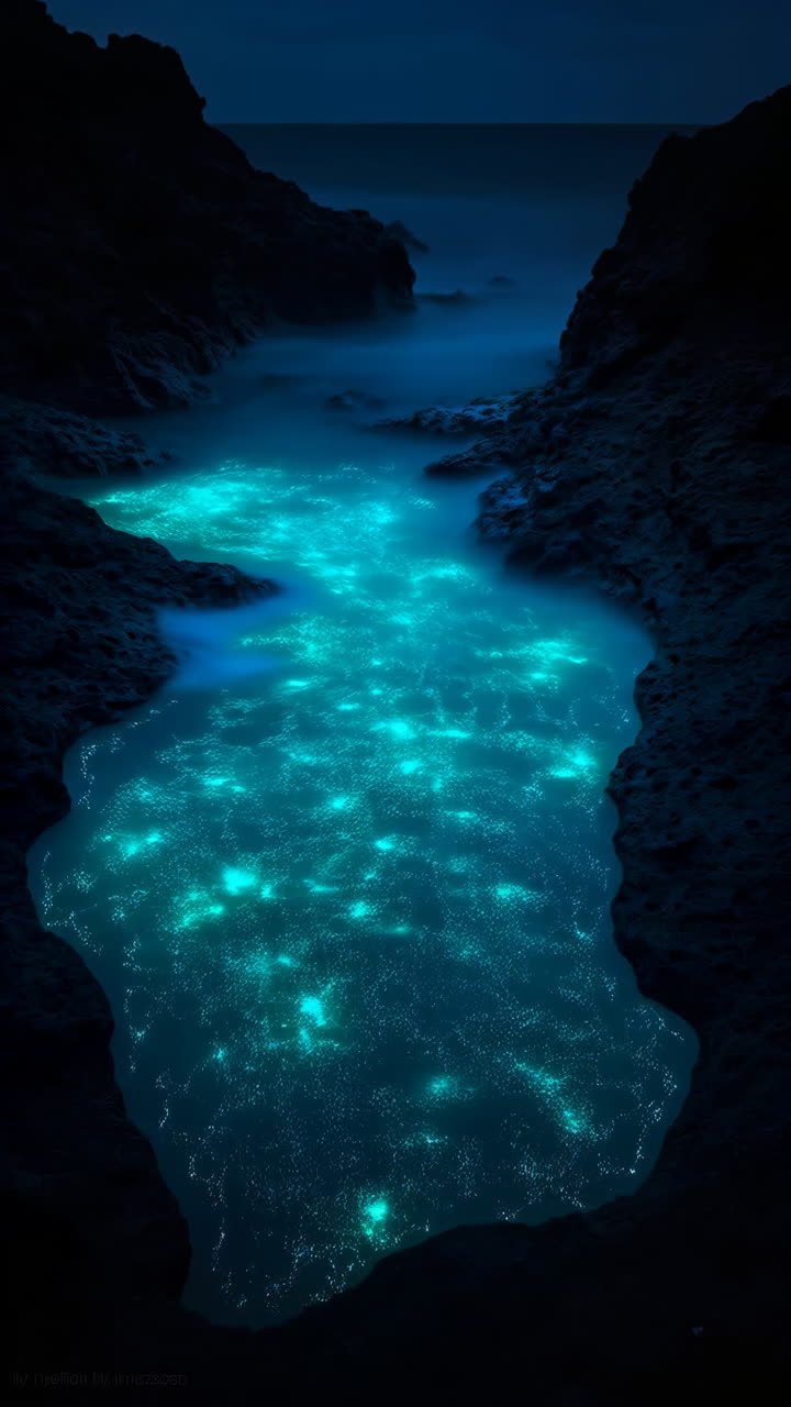 Bioluminescent Bay at Night