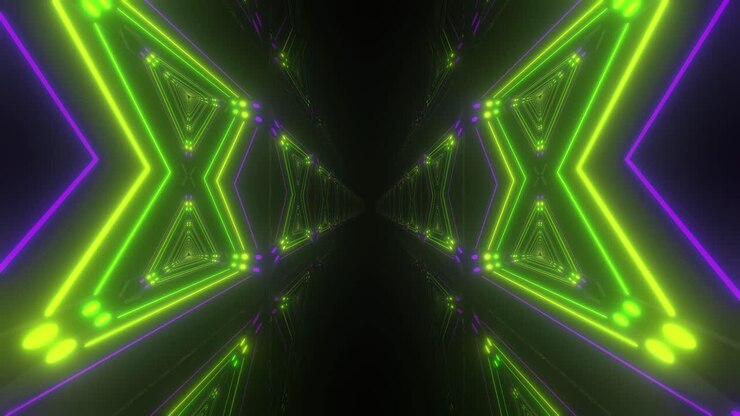 Neon Tunnel 3D Render