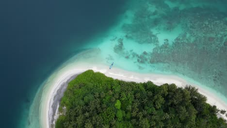 drone video unhabitat tropical island close up - mentawais sumatra indonesia - 4k - fly around and on it