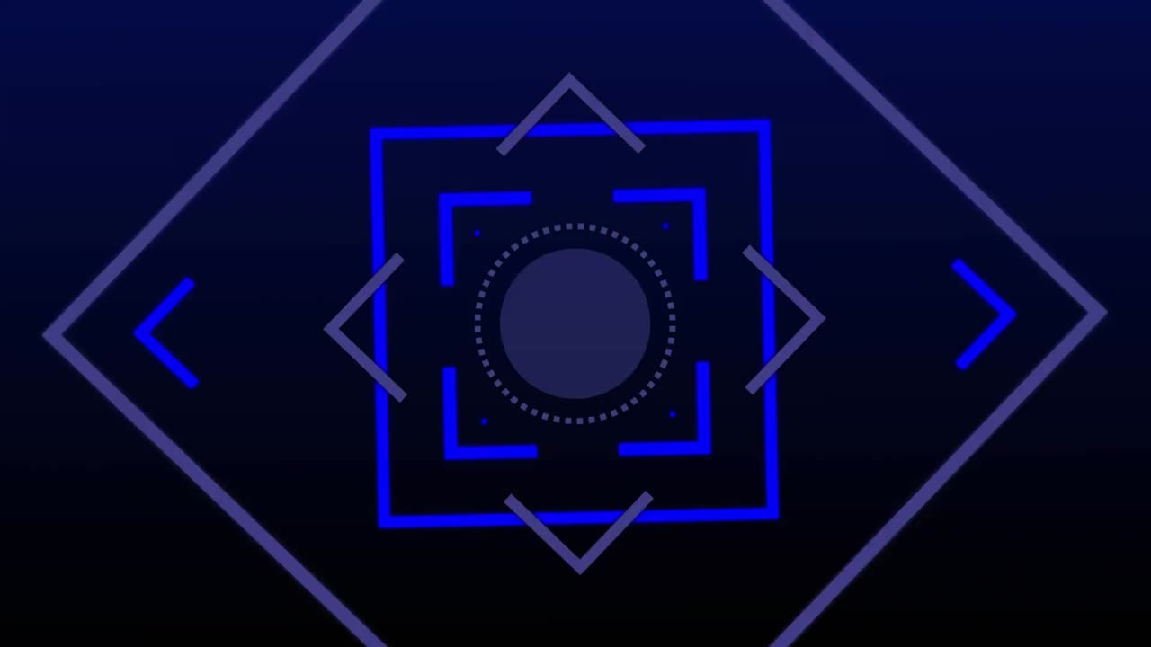 formas geométricas azules sobre filas móviles de puntos y círculos azules