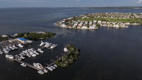 beautiful motor yachts in bimini bay, anna maria island, florida