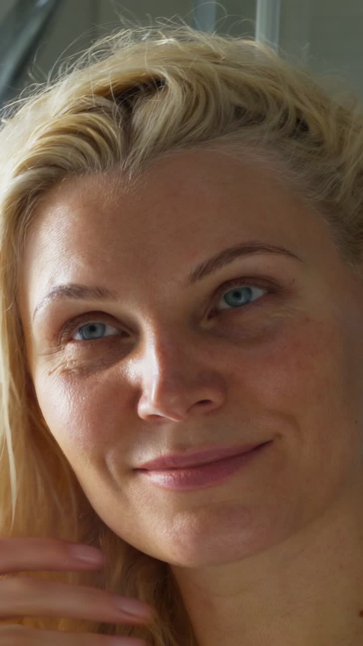 Woman with wet blonde hair