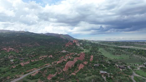 colorado springs aerial landscape of garden of the gods, popular travel destination in usa