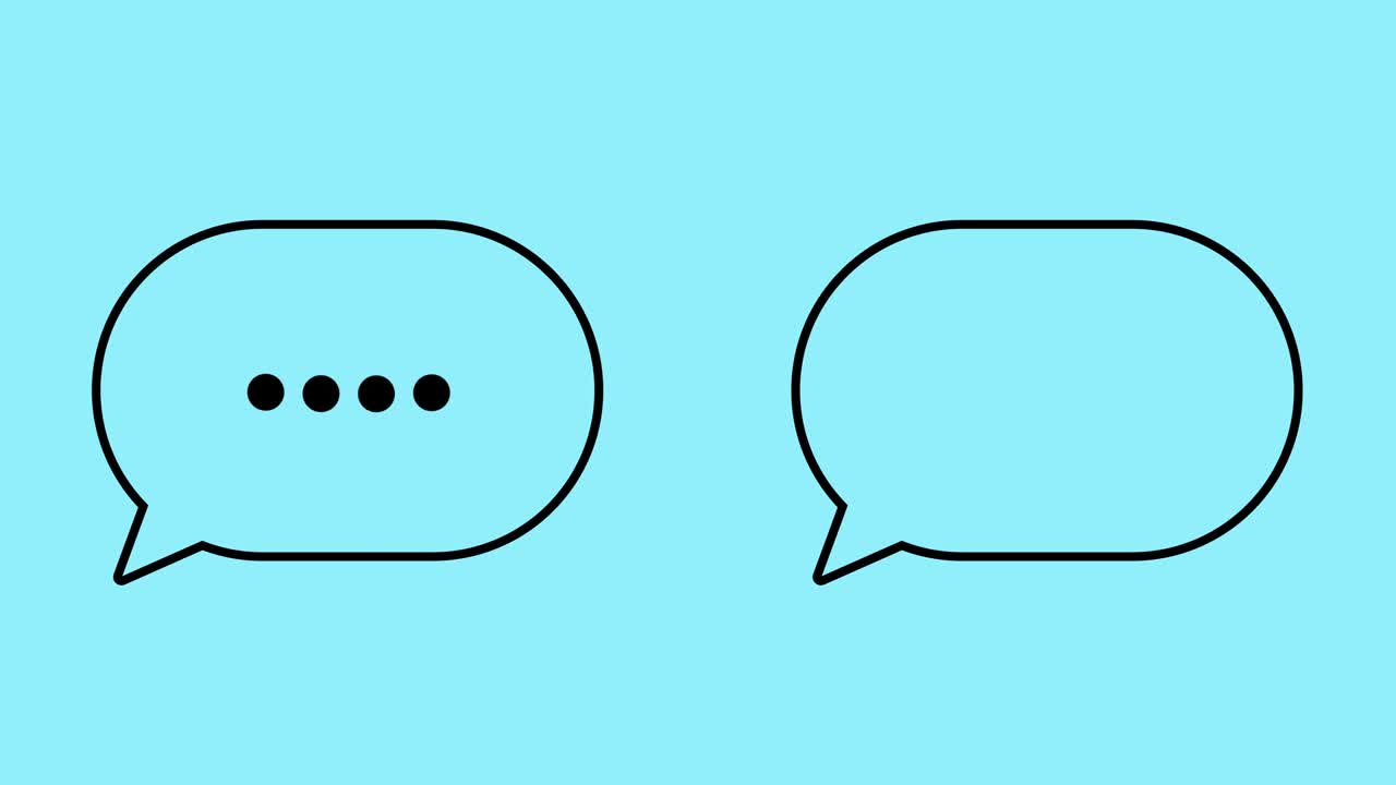 Speech bubbles, message clouds with circle loading bar animation, Alpha Channel (transparent background + Loop 4k)