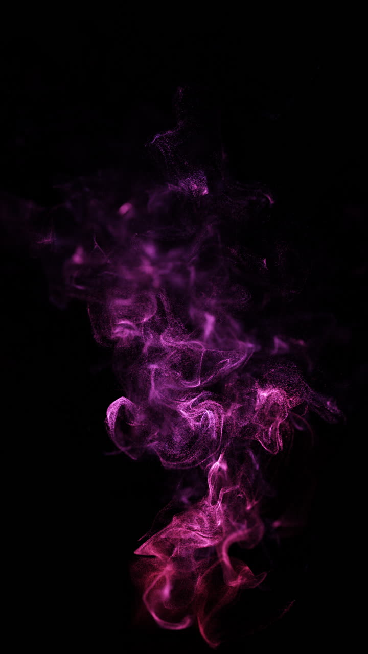 Flusso astratto di fumo di particelle rosa e viola