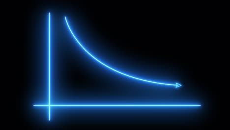 neon blue graph showing declining trend