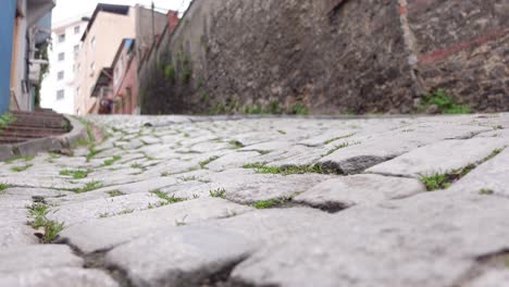 cobblestone street in an old town