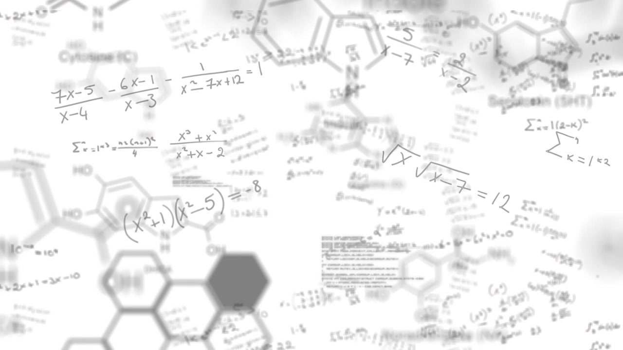 Animation of mathematical equations over labyrinth
