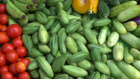 variety of raw vegetable sale on market