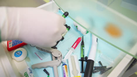 dental drawer with instruments