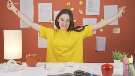 Girl-child-at-home-looking-at-camera-and-rejoicing.