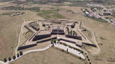 national monument fort de santa luzia from above, aerial