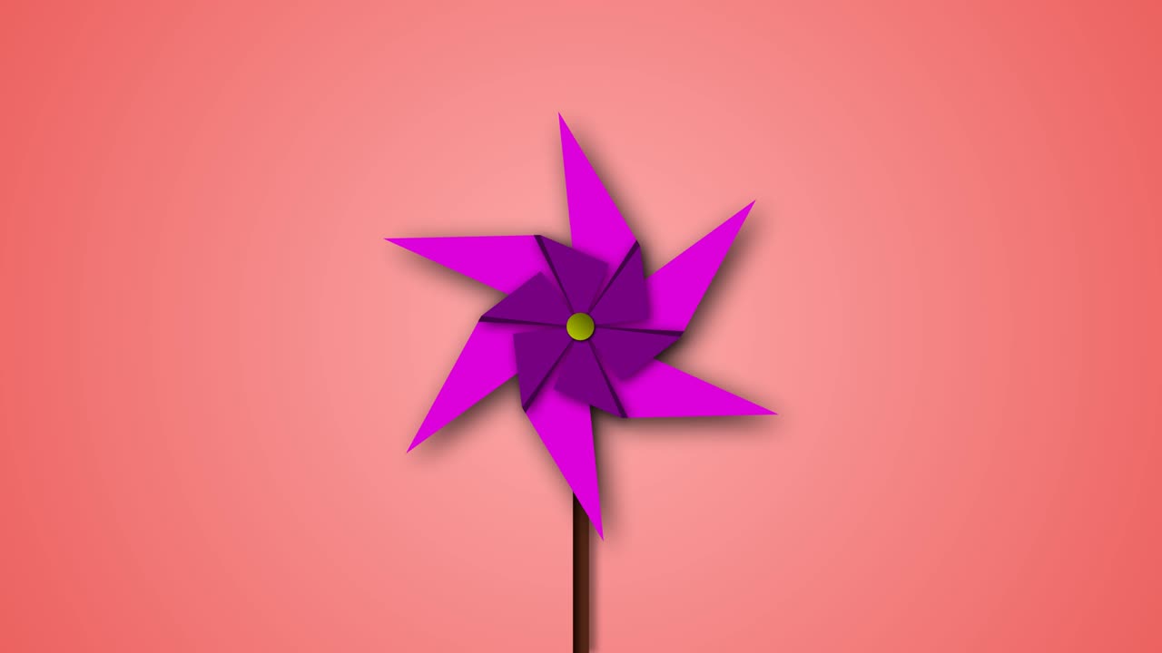 molino de viento de papel, animación de ventilador de papel para gráficos en movimiento, elementos gráficos.