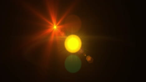 animación de luz amarilla y estrella roja moviéndose sobre fondo negro