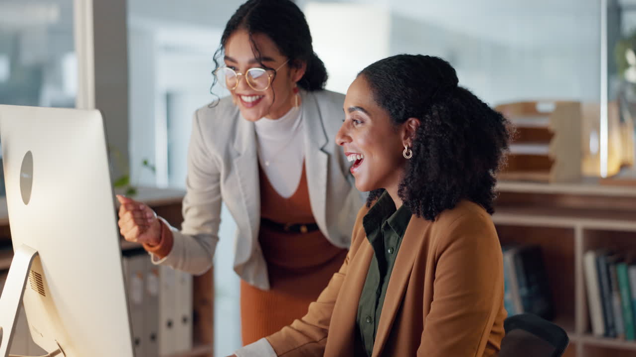 Business, women and high five for news of success