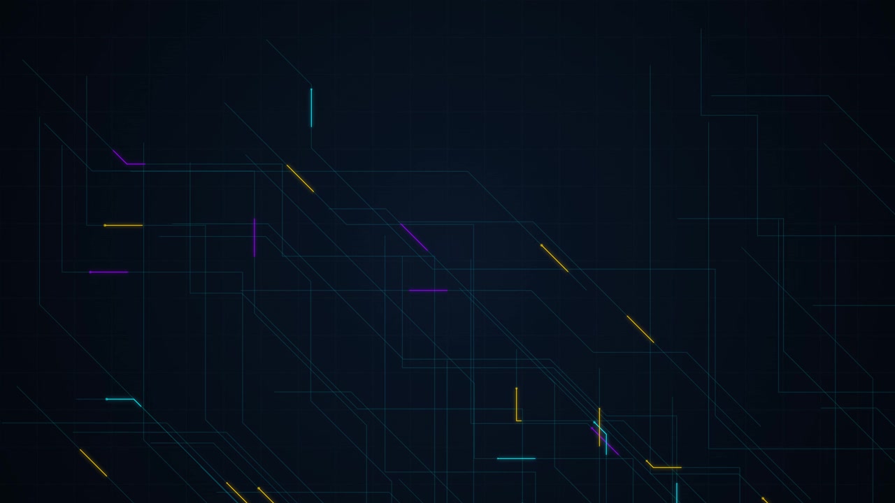 Abstract Digital Network Lines Moving on Dark Background