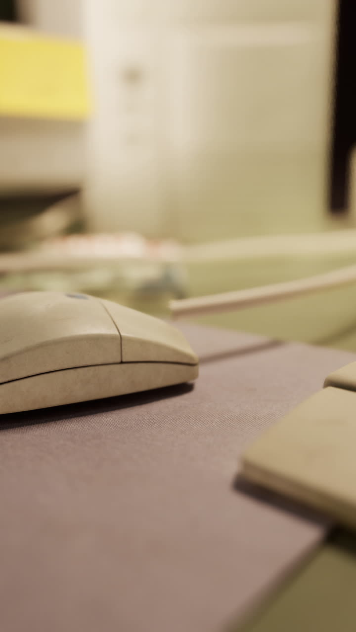 Old Computer Mouse on a Desk