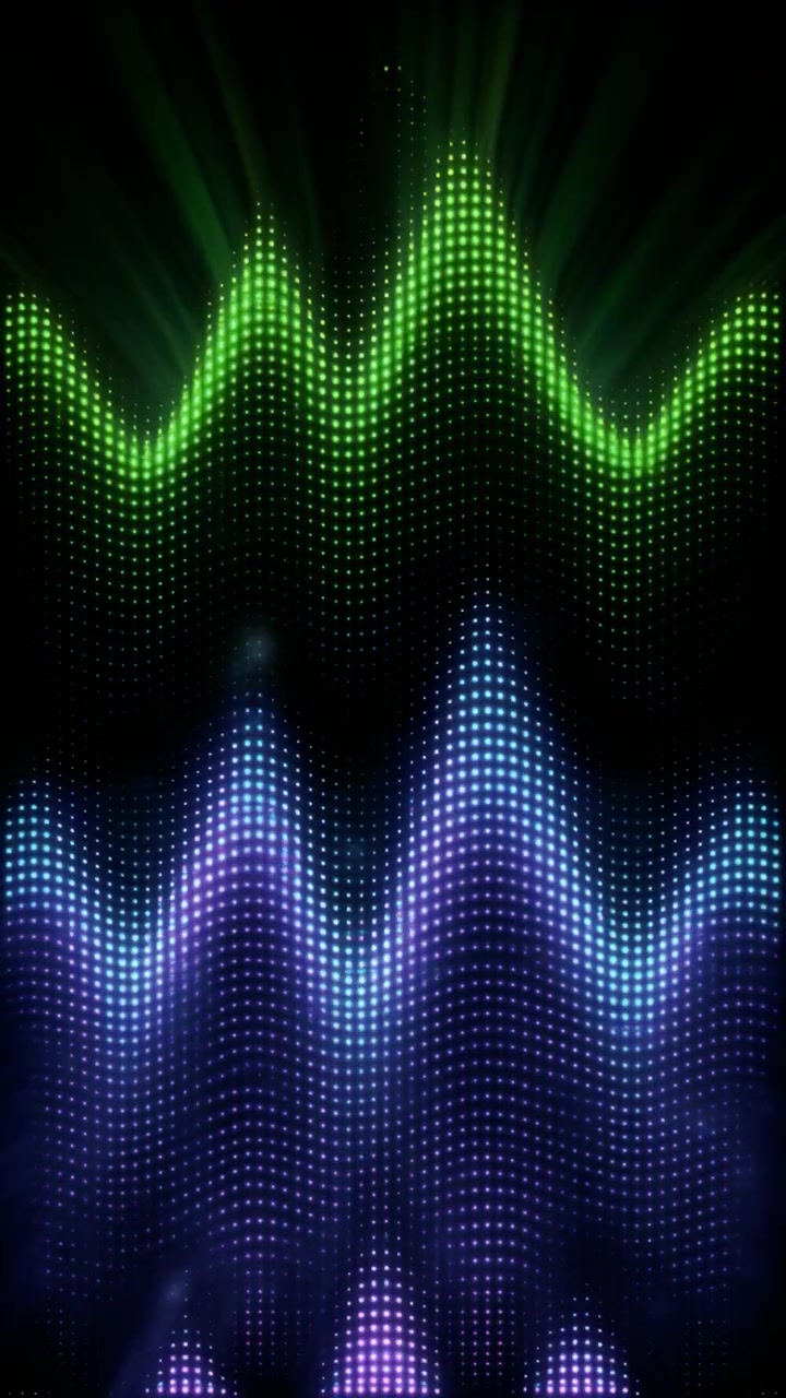 Abstract Digital Sound Wave Visualization with Glowing Particles