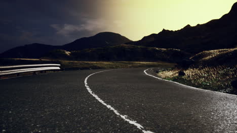 colorful highway landscape by the sea