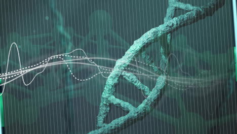 animation of digital data processing over dna strand