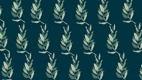 animación de varias hojas verdes que se mueven sobre un fondo verde oscuro