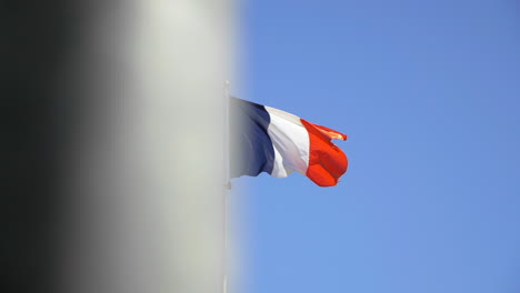 french flag in the wind slow motion shot