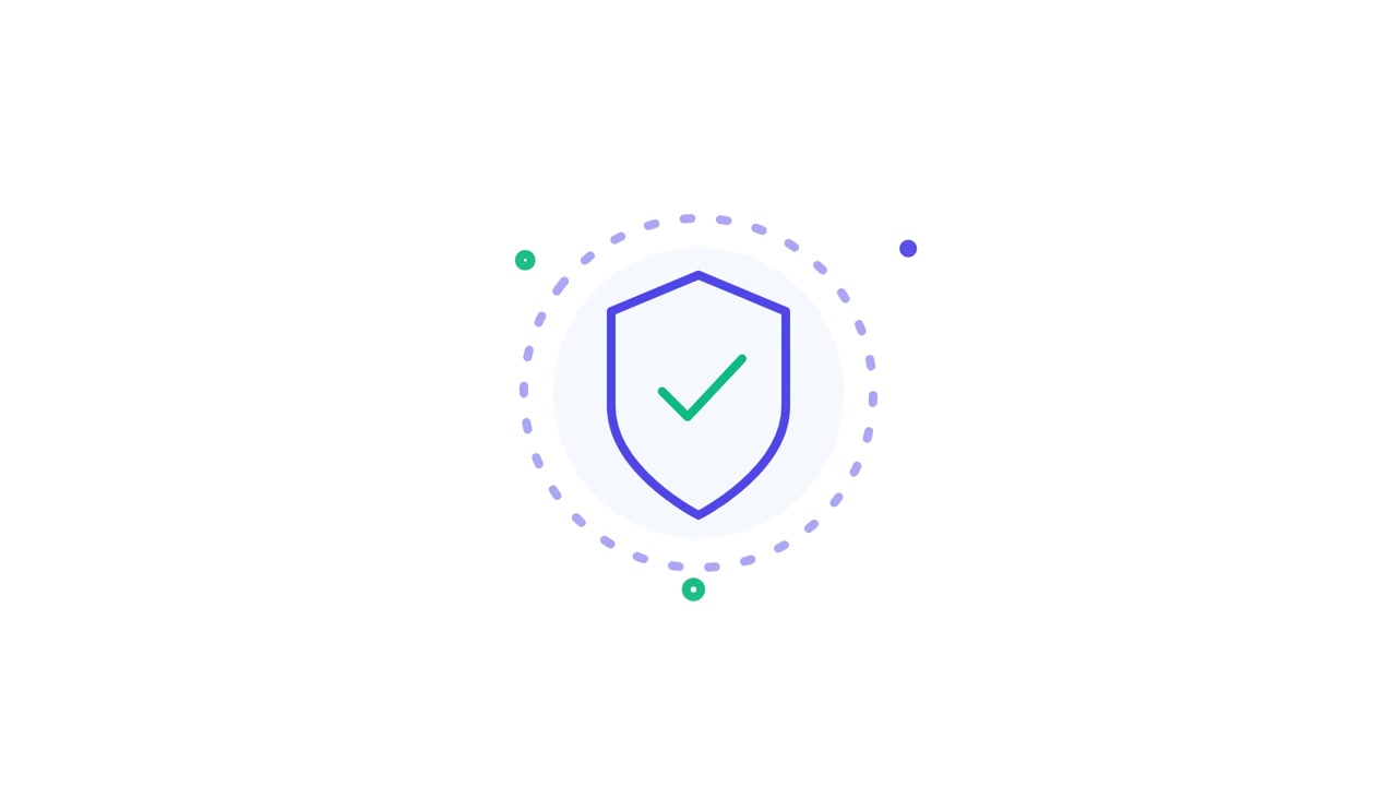 Animated Shield Icon with Checkmark for Security Concept