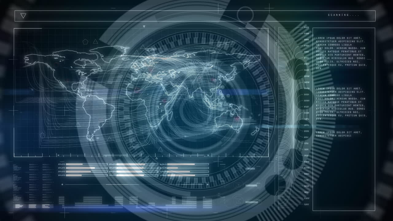 세계 지도 위의 다양한 데이터의 애니메이션