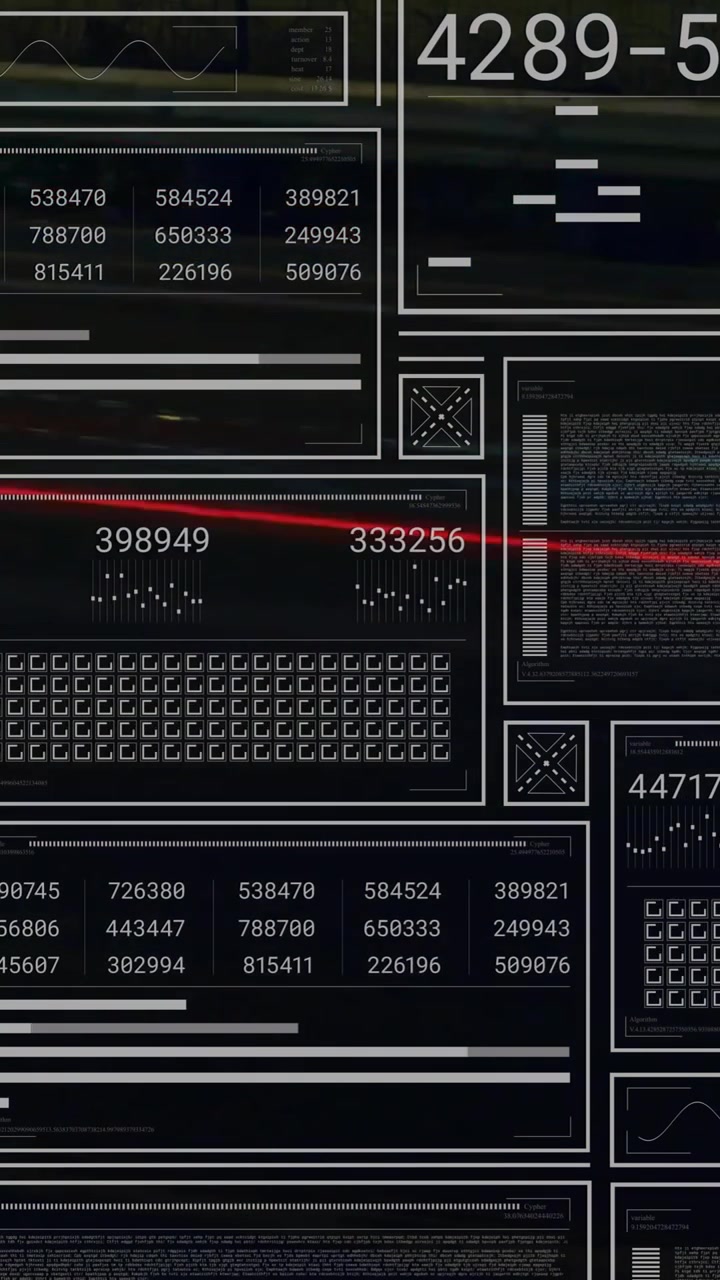 Animation of data processing over cars on street
