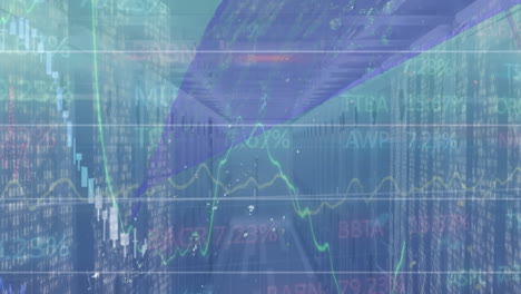 animation of data processing over server room