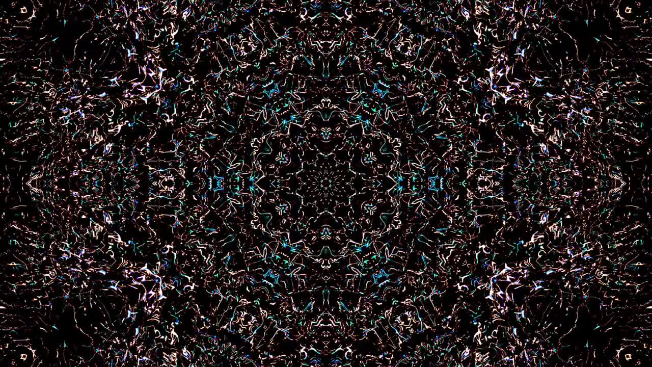 líneas abstractas forma de círculo que forman puntos de luces intermitentes de colores brillantes, fondo negro