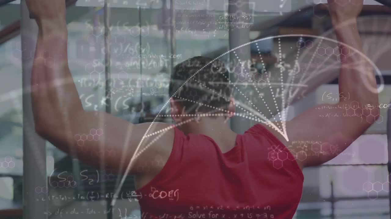 animación de la red de conexiones sobre hombres fuertes