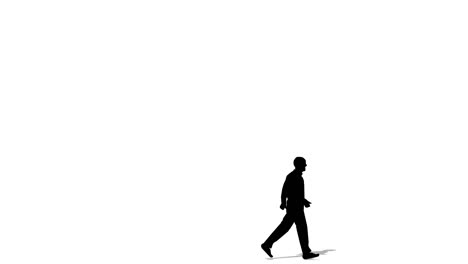 walking silhouette senior person cartoon animation. loop animation ( 4k video ).