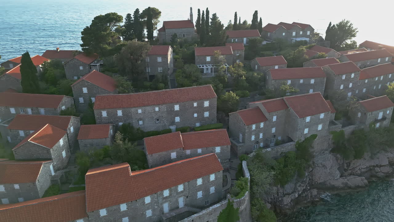 Aerial View of Sveti Stefan Island, Montenegro