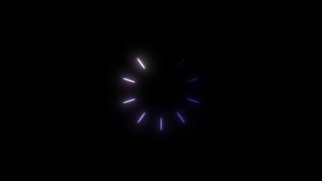 loading circle icon on black background. buffering spinner download or upload progress. loader. lines in circle