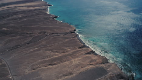 drone shot of coast in canarias