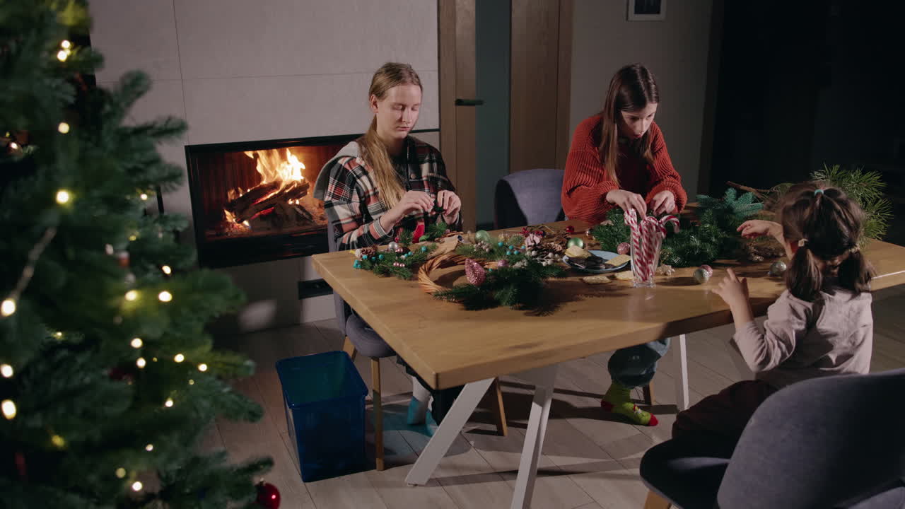 Family Decorating for Christmas Together