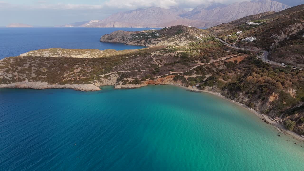 Aerial View of a Secluded Beach in Crete, Greece