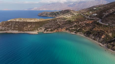 aerial view of a secluded beach in crete, greece