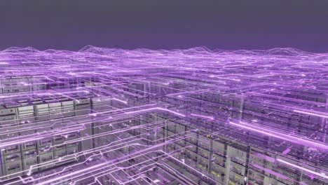futuristic data network and server landscape