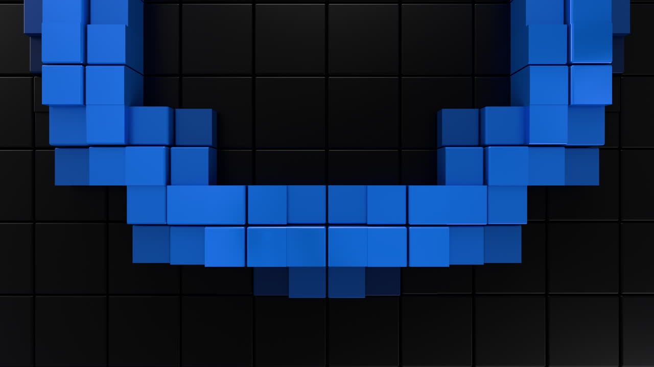 Blue Abstract Curved Arc Seamless Futuristic 3D Loop Animation. 3D rendering