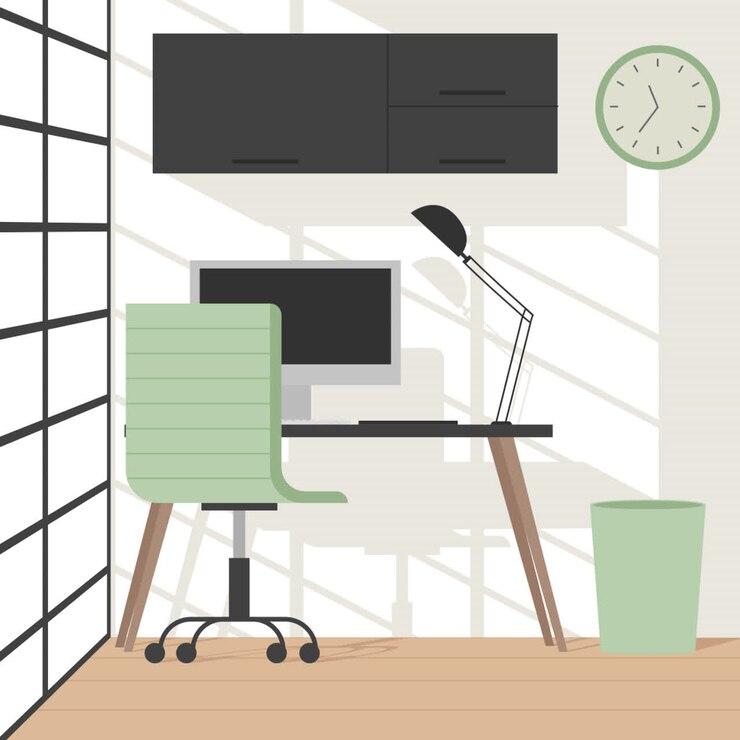 Modernes minimalistisches Hausbüro
